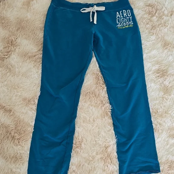 AeropostaleTeal Blue Sweatpants - Picture 1 of 4